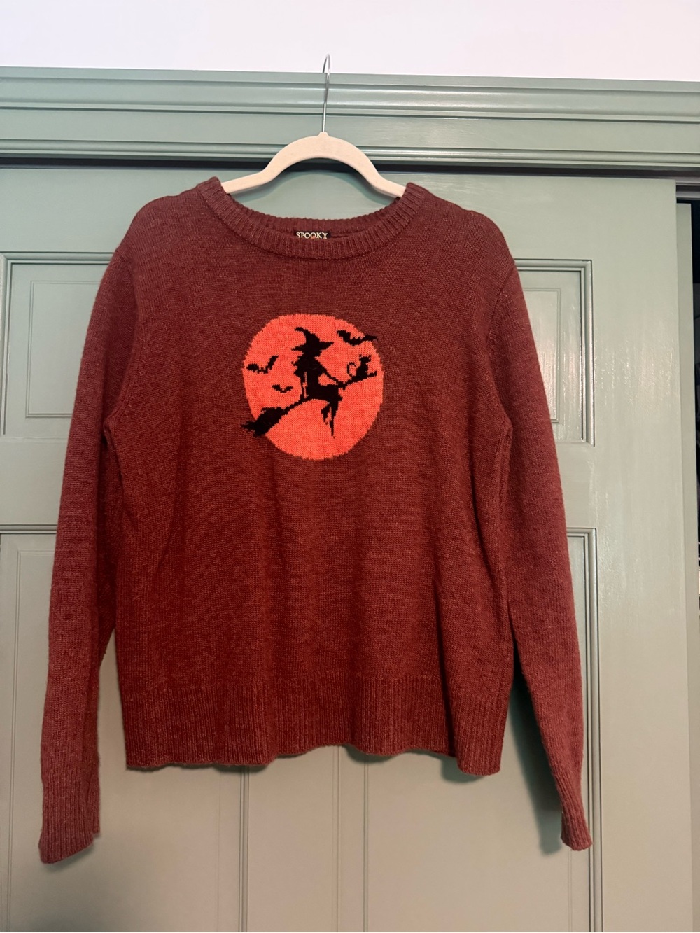 Kiel James Patrick brown Sweater with Orange Witch Intarsia